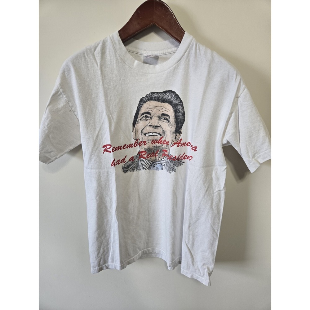 Vintage Ronald Reagan US Political Campaign Tee Medium America Real President